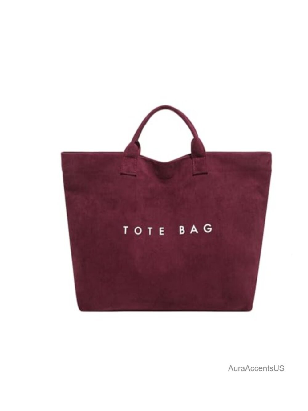 Suede Tote Bag Women Letter Print Hobo Handbag Lightweight Spacious